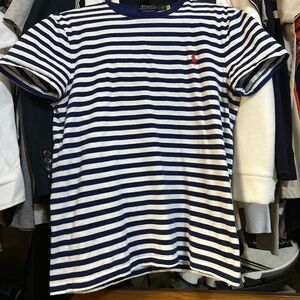 Ralph Lauren Navy and White Striped T-Shirt
